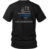 Texas Law Enforcement Thin Blue Line Shirt - Thin Line Style