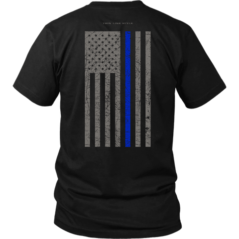Law Enforcement Thin Blue Line USA Flag Shirt - Thin Line Style