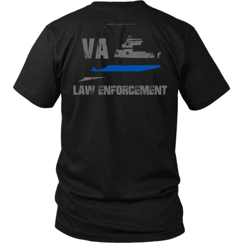 Virginia Law Enforcement Thin Blue Line Shirt - Thin Line Style