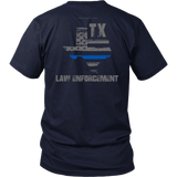 Texas Law Enforcement Thin Blue Line Shirt - Thin Line Style