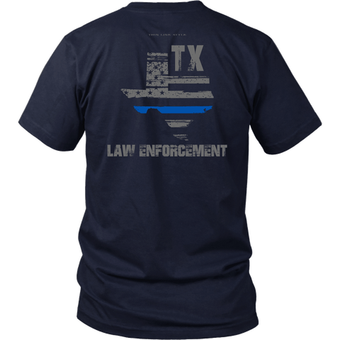 Texas Law Enforcement Thin Blue Line Shirt - Thin Line Style