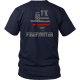 Texas Firefighter Thin Red Line Shirt - Thin Line Style