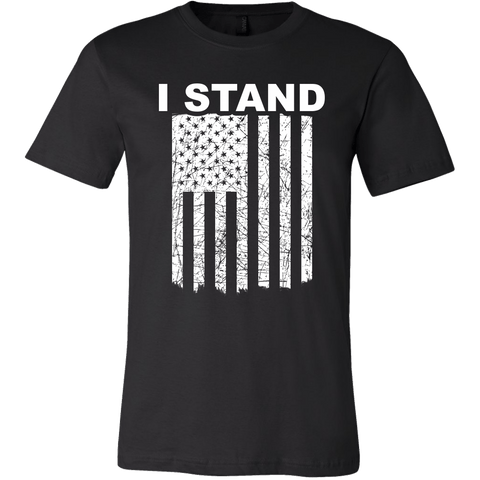 I Stand American Flag Shirt - Thin Line Style