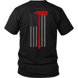 Pick Head Axe Firefighter USA Flag Shirt - Thin Line Style