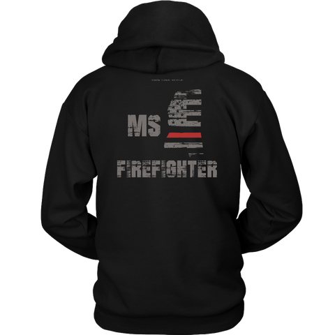 Mississippi Firefighter Thin Red Line Hoodie - Thin Line Style