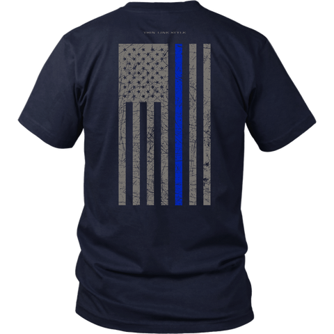 Law Enforcement Thin Blue Line USA Flag Shirt - Thin Line Style