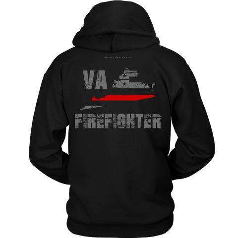 Virginia Firefighter Thin Red Line Hoodie - Thin Line Style