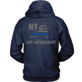 New York Law Enforcement Thin Blue Line Hoodie - Thin Line Style