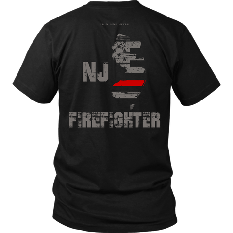 New Jersey Firefighter Thin Red Line Shirt - Thin Line Style