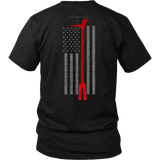 Halligan Tool Firefighter USA Flag Shirt - Thin Line Style