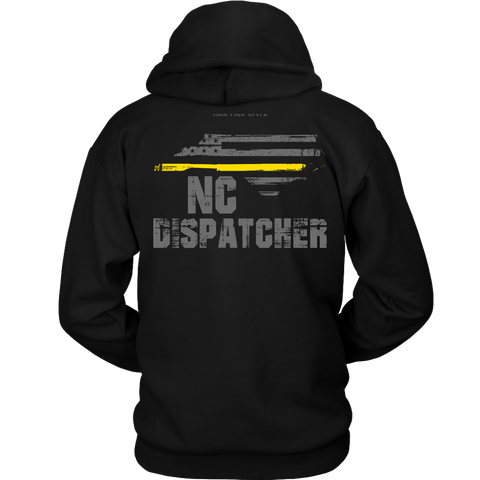 North Carolina Dispatcher Thin Gold Line Hoodie - Thin Line Style