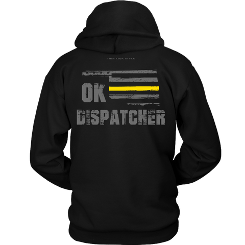 Oklahoma Dispatcher Thin Gold Line Hoodie - Thin Line Style