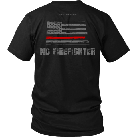 North Dakota Firefighter Thin Red Line Shirt - Thin Line Style