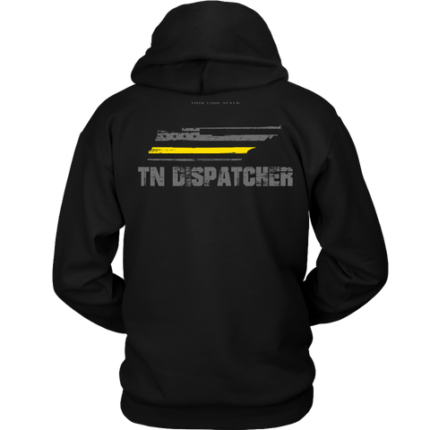 Tennessee Dispatcher Thin Gold Line Hoodie - Thin Line Style
