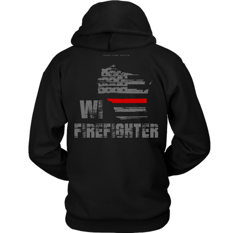 Wisconsin Firefighter Thin Red Line Hoodie - Thin Line Style