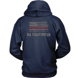 Kansas Firefighter Thin Red Line Hoodie - Thin Line Style