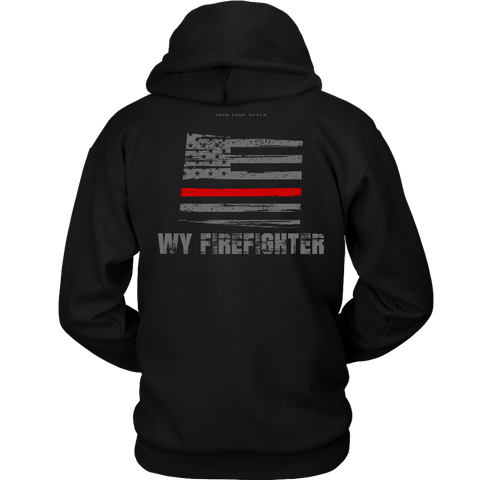 Wyoming Firefighter Thin Red Line Hoodie - Thin Line Style