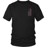 Pink Roof Hook Firefighter USA Flag Shirt - Thin Line Style