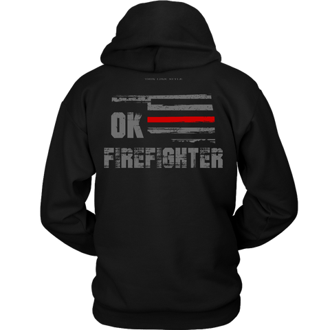 Oklahoma Firefighter Thin Red Line Hoodie - Thin Line Style