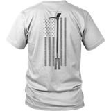 Subdued Halligan Tool Firefighter USA Flag Shirt - Thin Line Style
