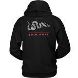 Join or Die Thin Red Line Firefighter Hoodie - Thin Line Style