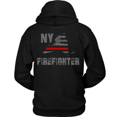 New York Firefighter Thin Red Line Hoodie - Thin Line Style