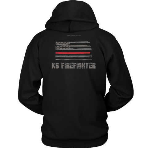 Kansas Firefighter Thin Red Line Hoodie - Thin Line Style