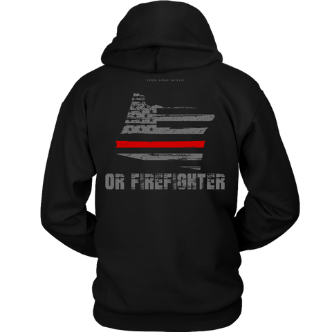 Oregon Firefighter Thin Red Line Hoodie - Thin Line Style