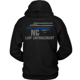North Carolina Law Enforcement Thin Blue Line Hoodie - Thin Line Style