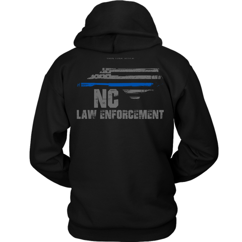 North Carolina Law Enforcement Thin Blue Line Hoodie - Thin Line Style