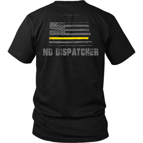 North Dakota Dispatcher Thin Gold Line Shirt - Thin Line Style