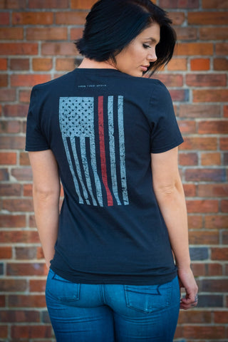 Fire Sale - Thin Red Line USA Flag Shirt